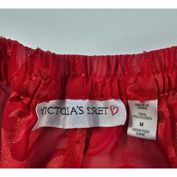 Victoria's Secret sexy Valentines theme Sheer see through red heart shorts M - Picture 4 of 7